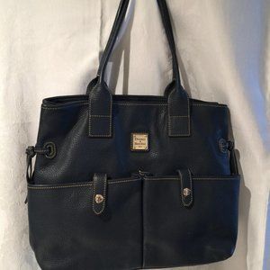 Vintage (Authentic) Dooney & Bourke Grey-Blue Pebbled Leather Bag